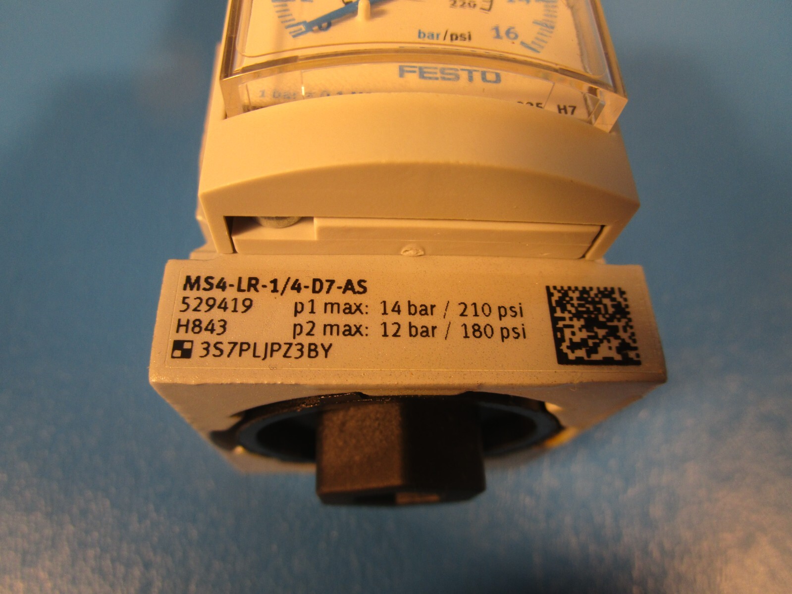 FESTO MS4-LR-1/4-D7-AS, 529419, Pressure Regulator, 0.5 to 12 bar, G 1/4 ports