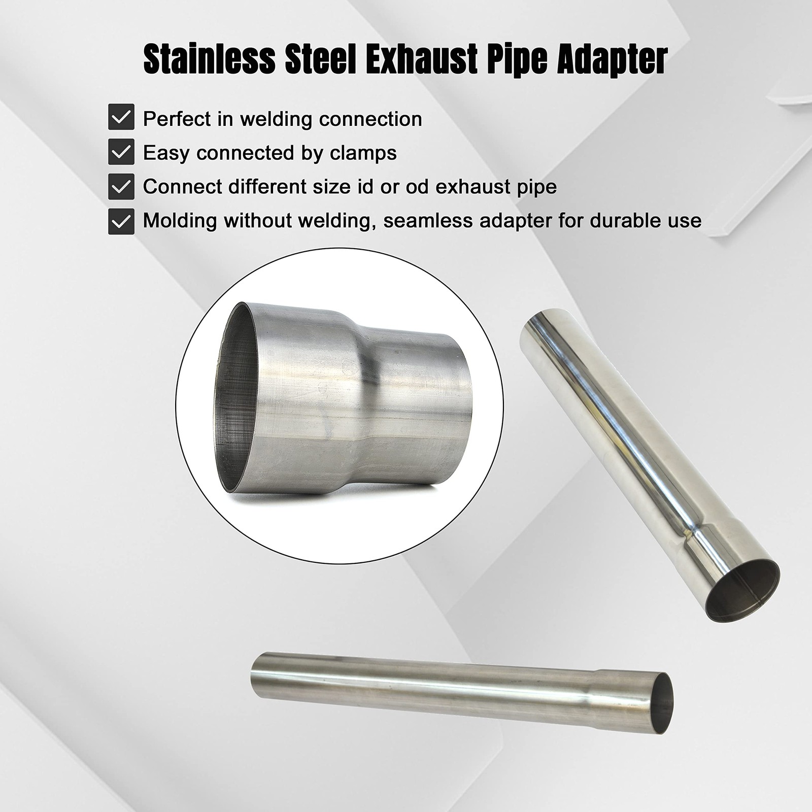 Universal Stainless Steel ID 3 Inch To OD 3.5 Inch Exhaust Adapter Reducer