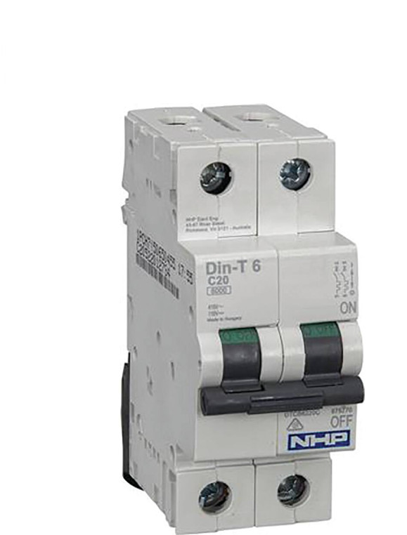 NHP Din-T – Mcb Din-T6 6Ka 2P 20A C Curve