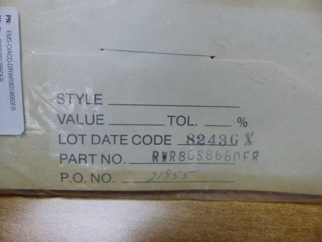 ULT RWR80S8660FR Qty of 20 per Lot ULT RWR80S8660FR