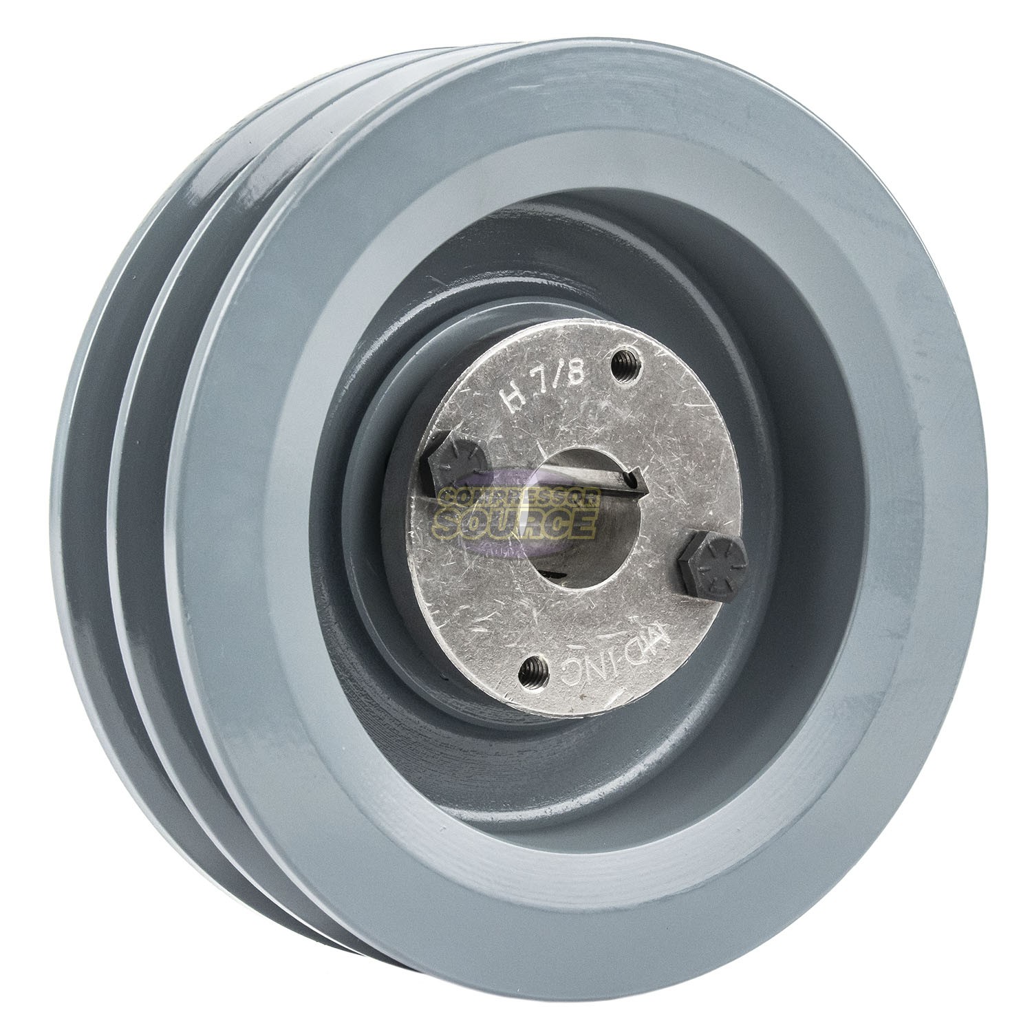 Cast Iron 6″ Pulley Dual Groove B Section V Belt 5L with 7/8″ Sheave Bushing