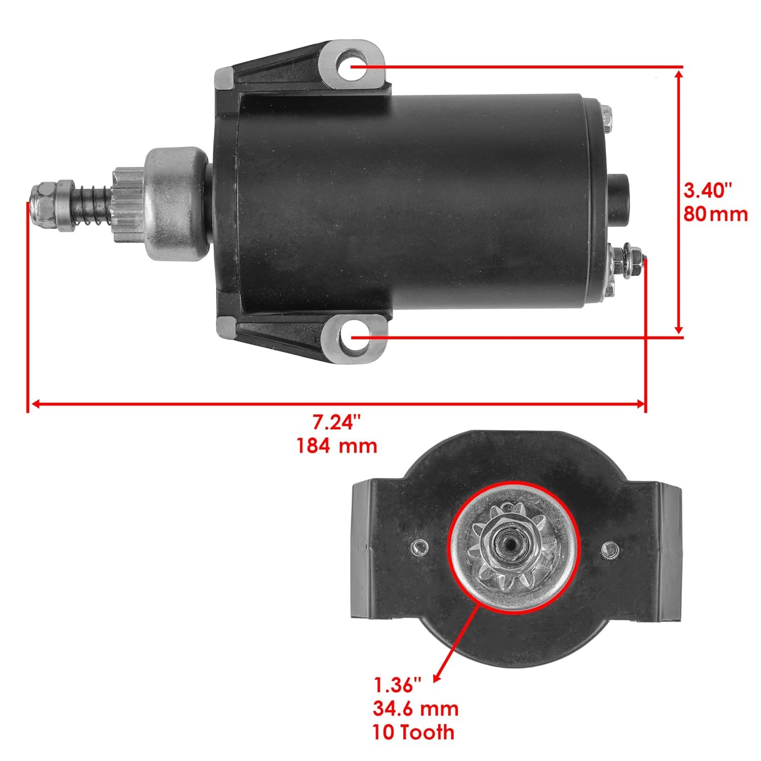 Mariner 25Hp 25E 25Eh 25El 25Elh Starter 1985-2001 Compatible Caltric