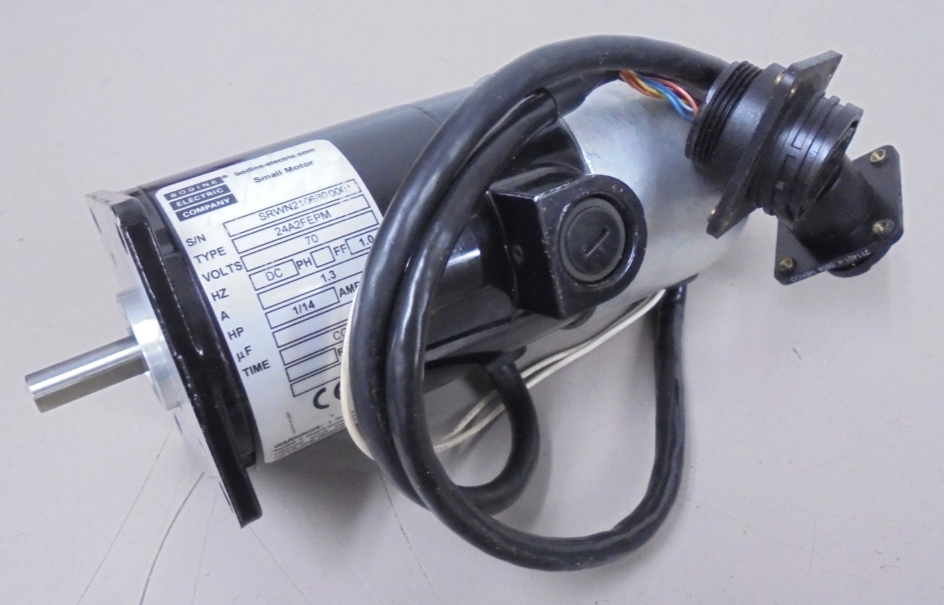 Bodine Electric 24A2FEPM 1/14 HP Small Geared Motor 70V DC 1.3A 3000 RPM