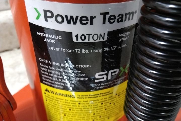 Power Team J106T 10 Ton Load Capacity 18-3/4 In Max Lift Hydraulic Toe Jack