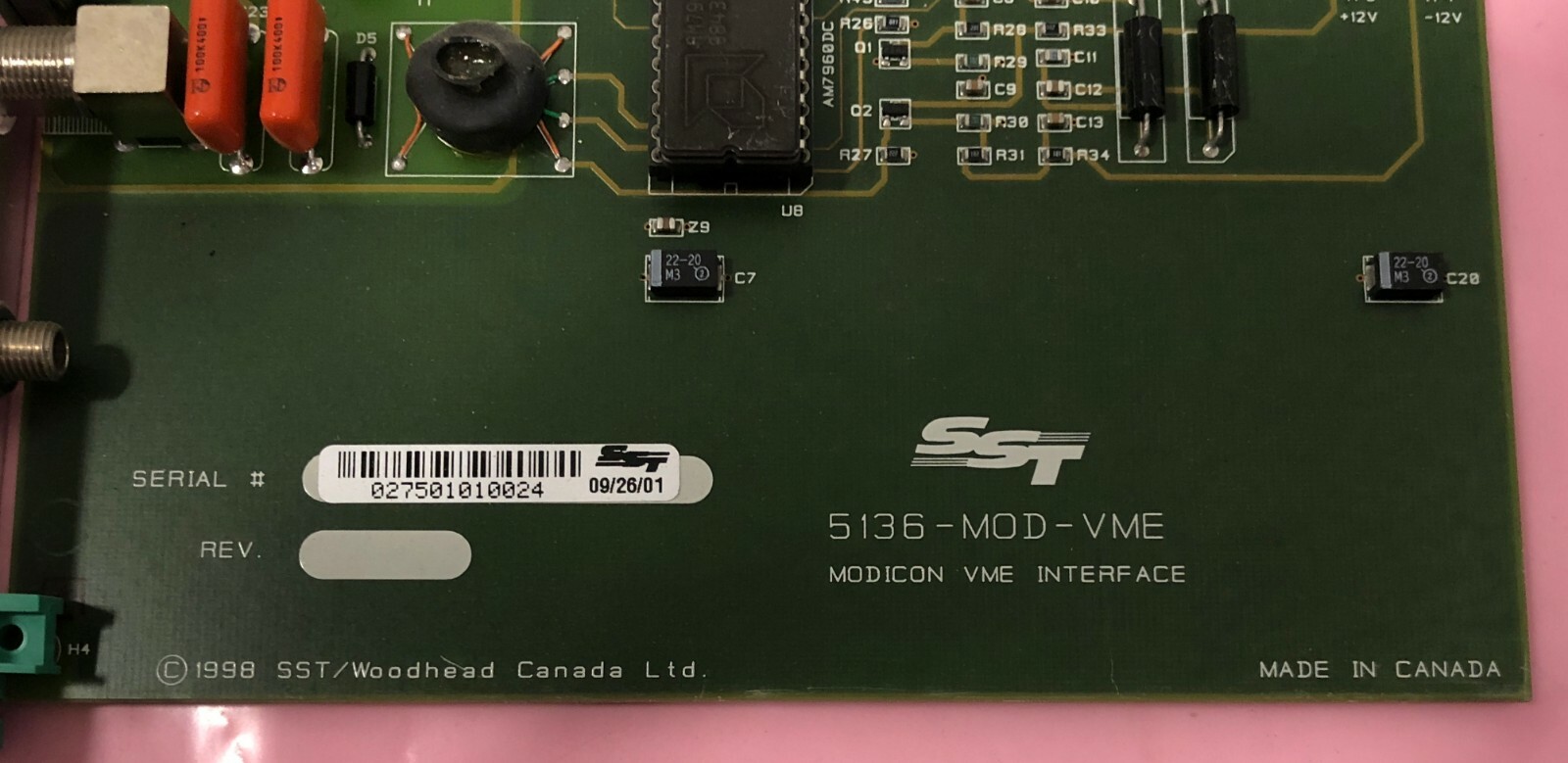 SST 5136-MOD-VME DIRECT LINK INTERFACE BOARD CARD FOR MODICON MVME S-S TECH