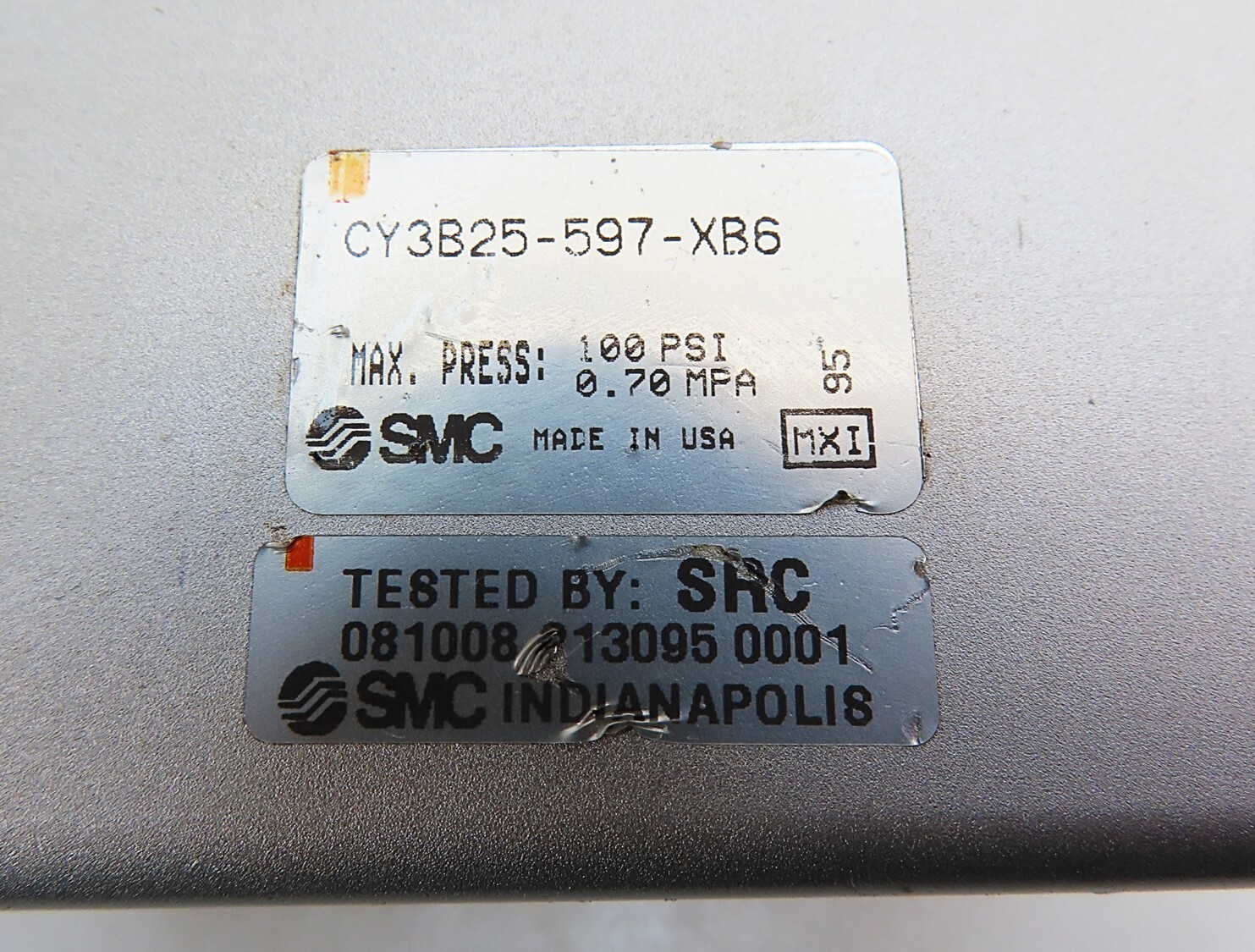 SMC CY3B25-597-XB6 Rodless Heat Resistant Magnetically Coupled Cylinder NEW
