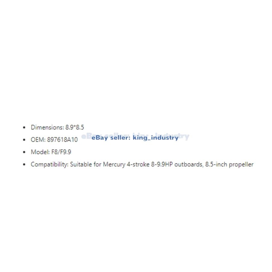 1pc propeller Suitable for Mercury 4-stroke 8-9.9HP outboards,8.5-inch propeller
