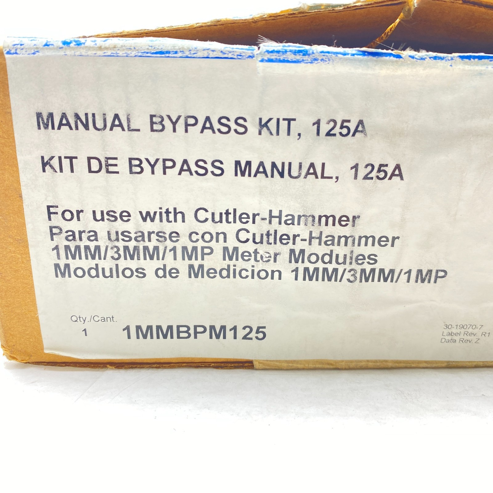 CUTLER-HAMMER 1MMBPM125T Manual Bypass Kit, 125A Metering Accessory 1MM/3MM/1MP