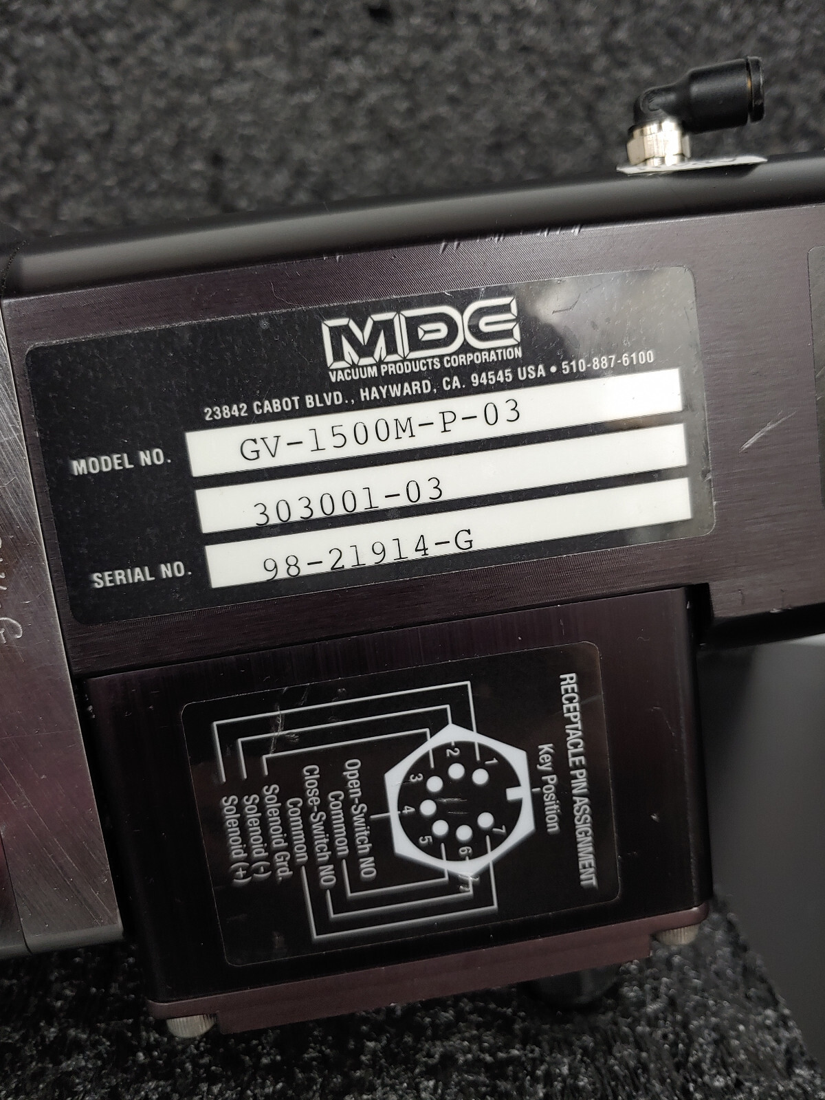 MDC Vacuum Products GV-1500M-P-03 Pneumatic Gate Valve
