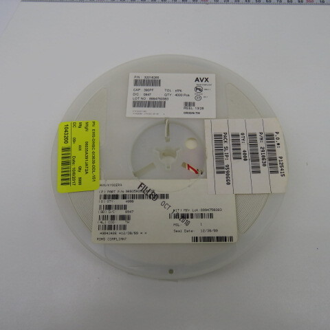AVX 06035A391JAT2A Qty of 3250 per Lot CAPACITOR, 390 pF �5% 50V Ceramic Capaci