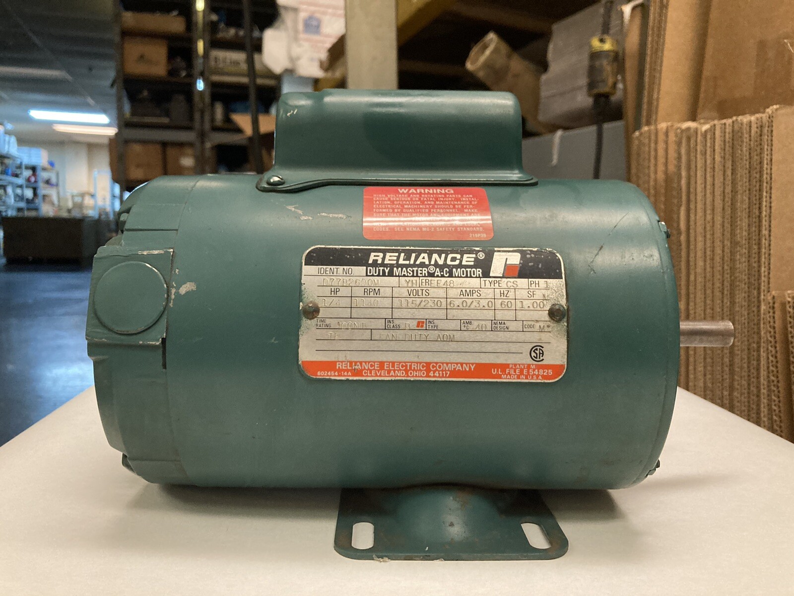 Reliance,D77B2690M,1/4 Hp AC Motor 1140RPM 208-230/460 Volts 56C Frame