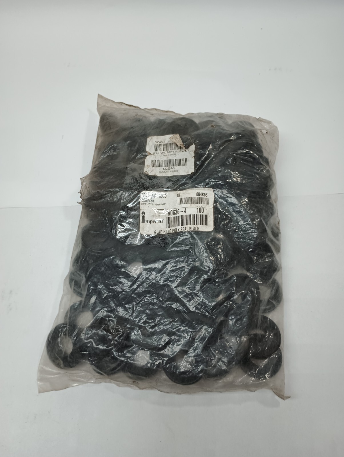 New Open Bag 100 Imperial Glad Hand Poly Seal Black 90636-4 Free/Fast Shipping