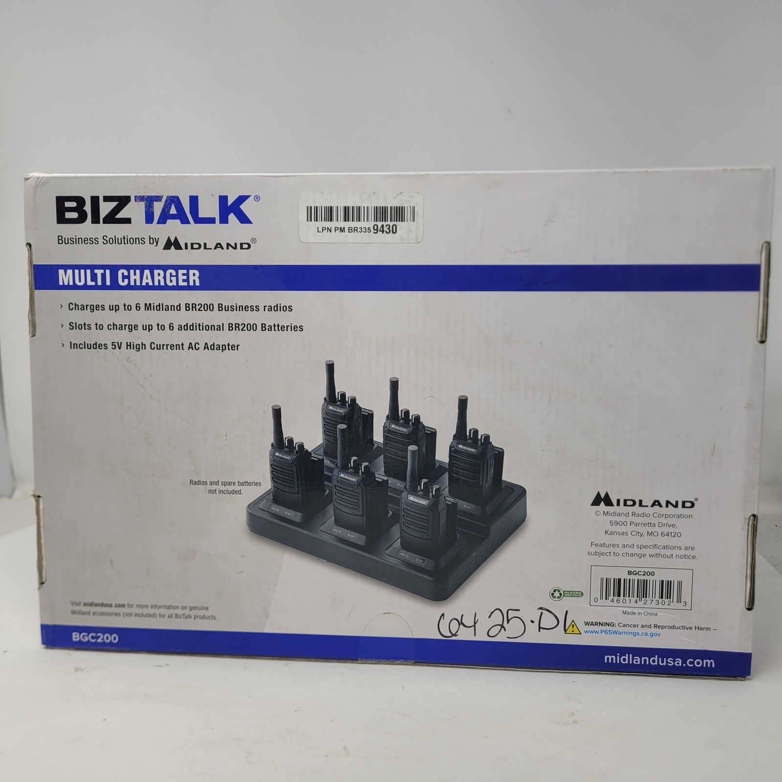 Midland BizTalk BGC200 Multi Charger for BR200 Business Radios & Batteries