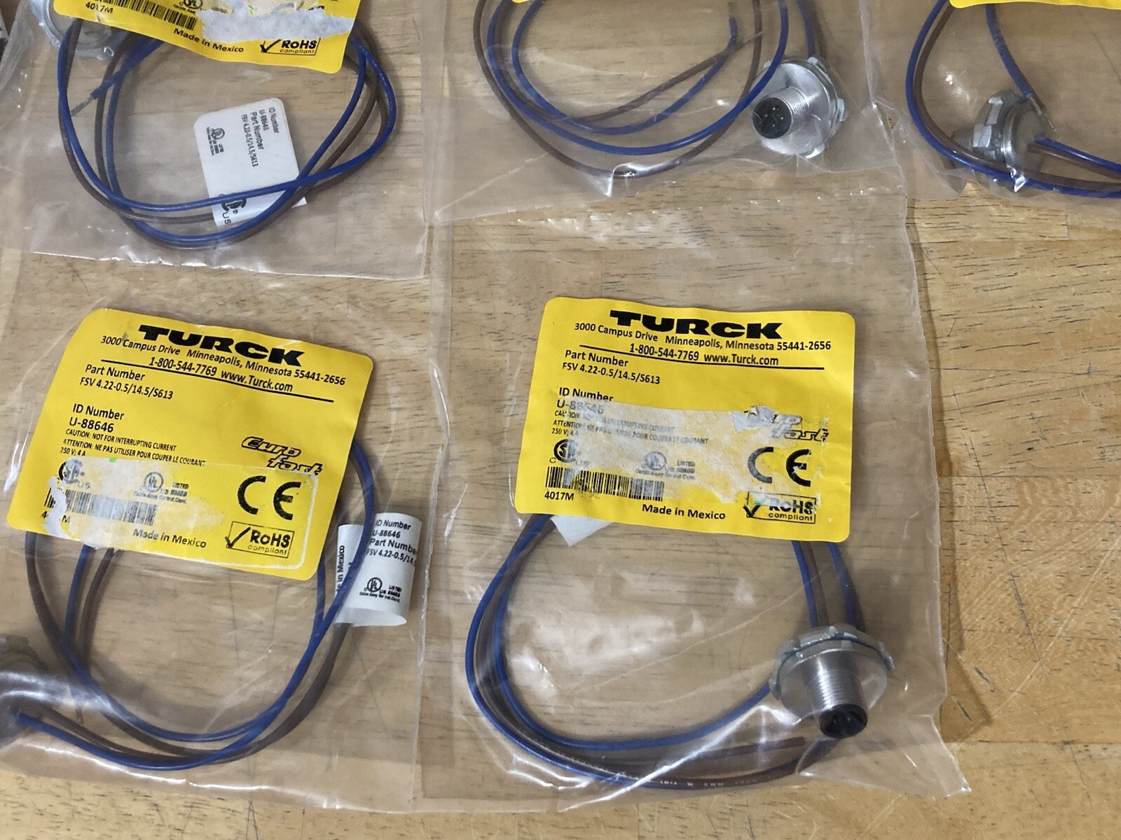 Turck FSV 4.22-0.5/14.5/S613 Panel Mount Receptacle Bulkhead Connector Lot of 10