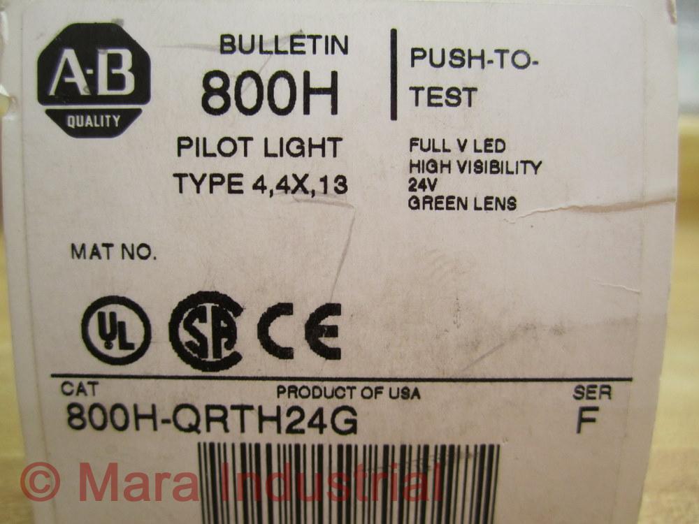 Allen Bradley 800H-QRTH24G Pilot Light 800HQRTH24G