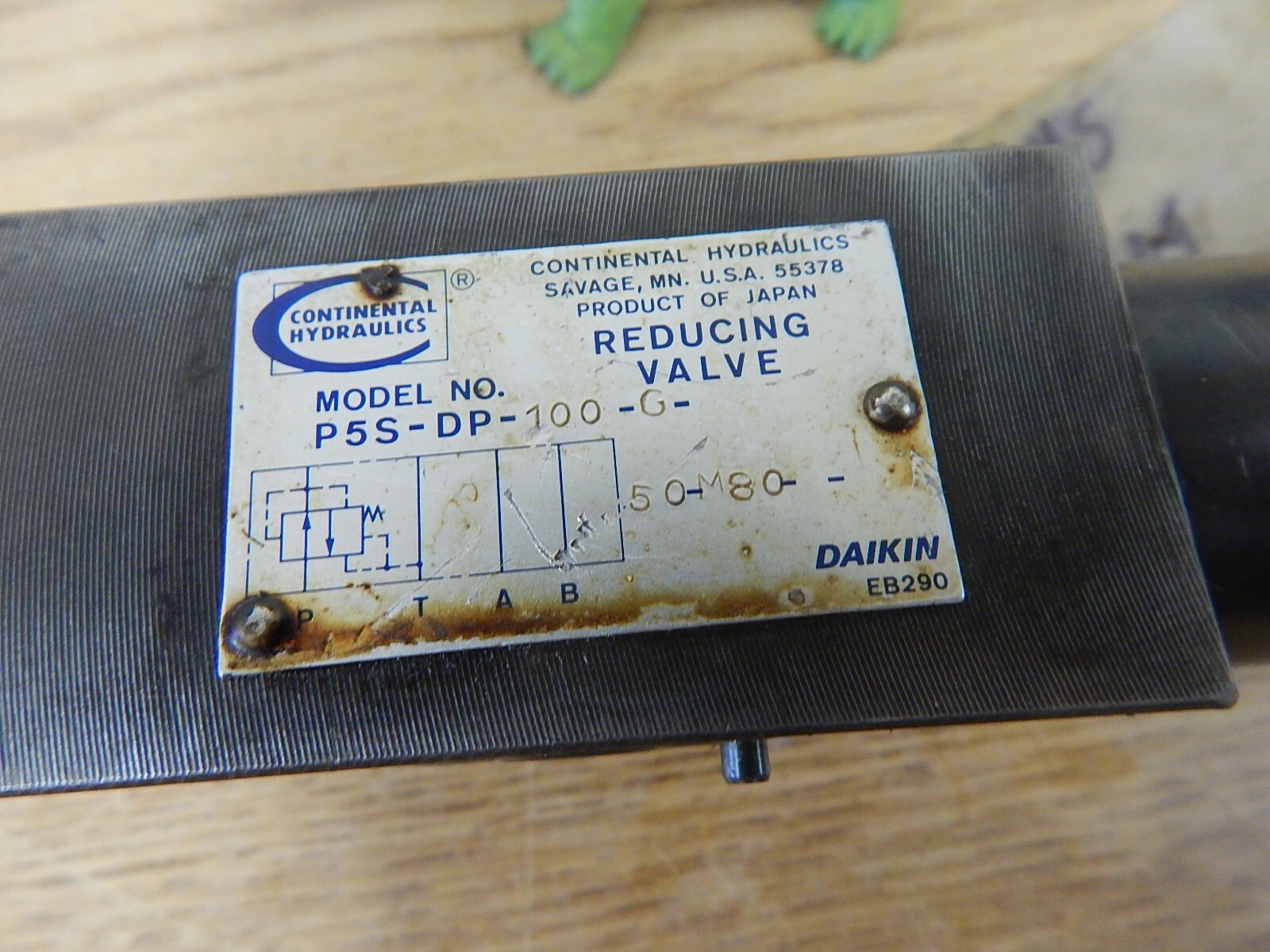 Continental Hydraulics P5S-DP-100-G-50-M80 Diakin EB290 Reducing Valve “D”