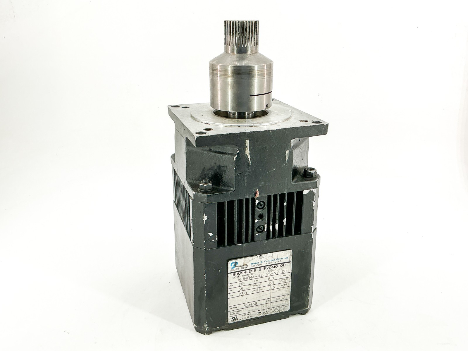 Pacific Scientific R63HENA-R2-NS-NV-00 Servomotor 27A 35RPM 8.0NM