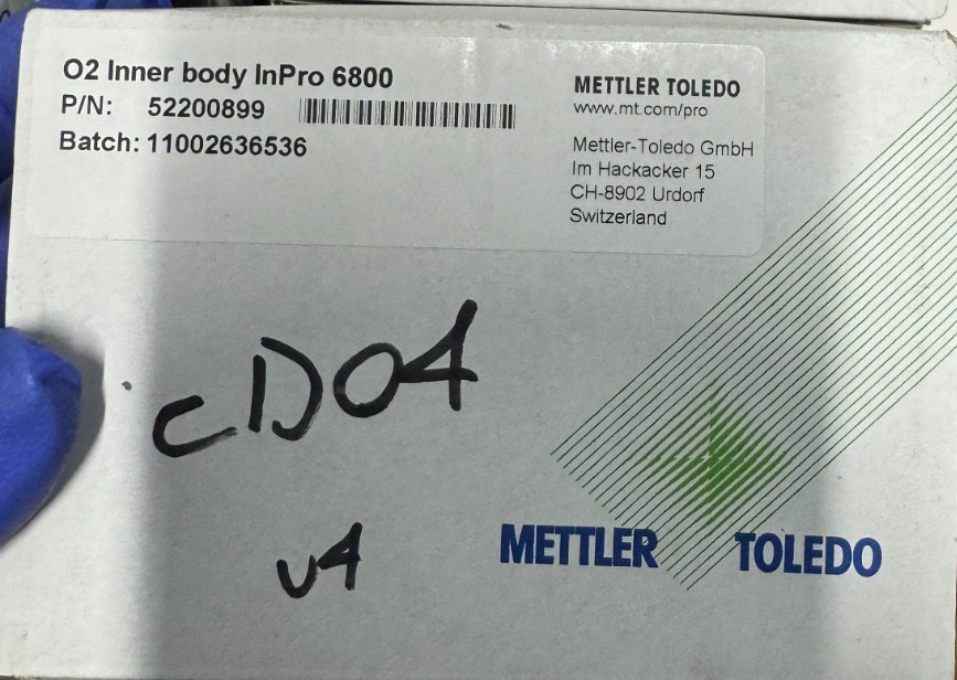 Mettler Toledo InPro 6800 O2 Inner body P/N: 52200899 New In Box