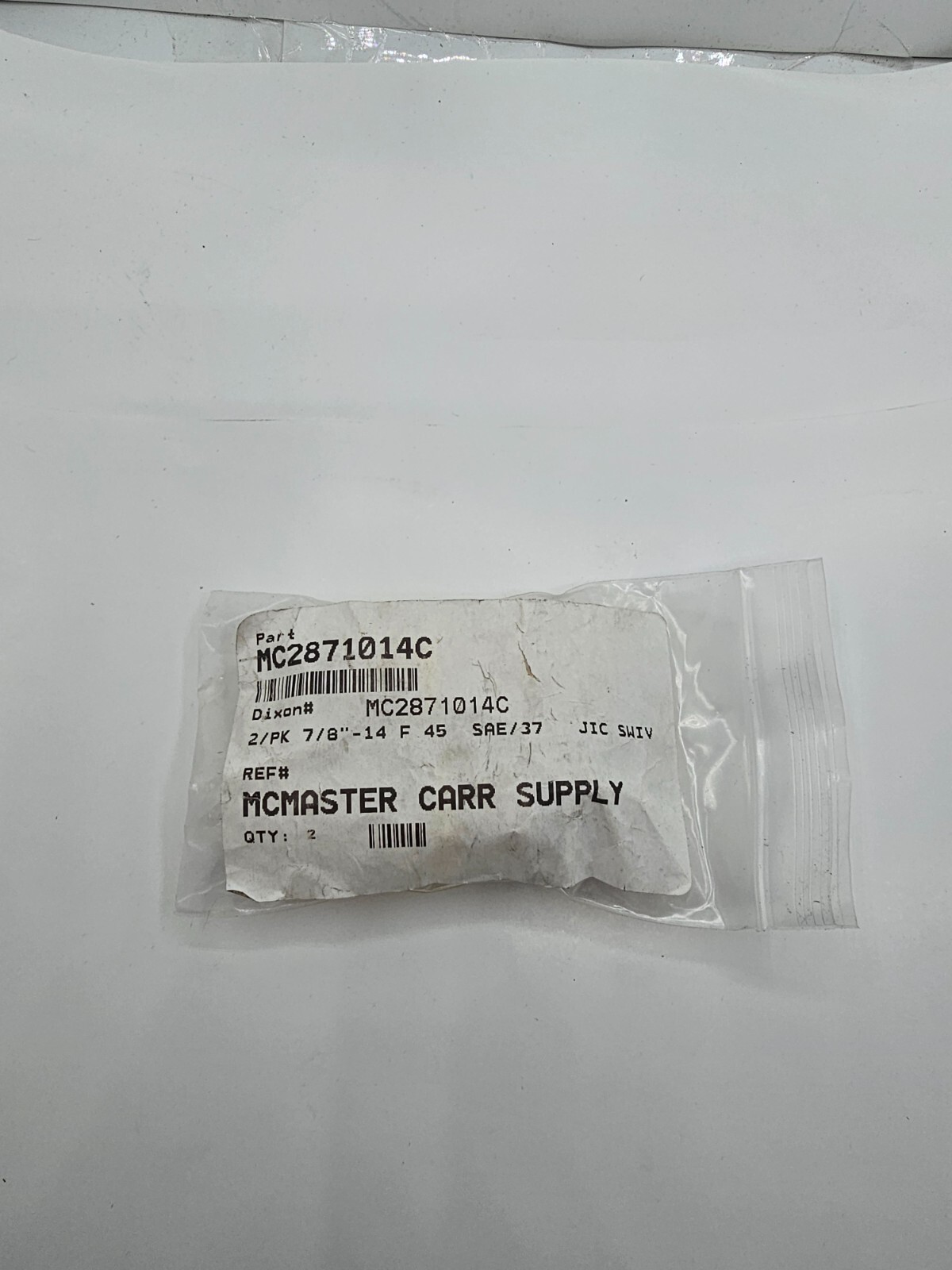(QTY 2) McMaster Carr Supply MC2871014C Fitting Dixon 7/8″-14 F 45 SAE/37