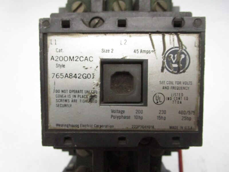 WESTINGHOUSE A200M2CAC 765A842G01 575V 45A UNMP