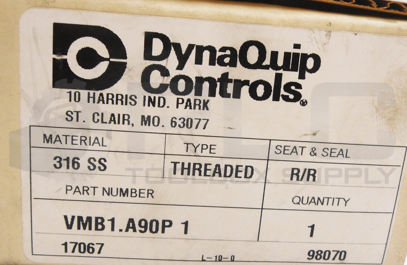 NEW DYNAQUIP VMB1.A90P1 BALL VALVE THREADED 316SS 1″ *READ*