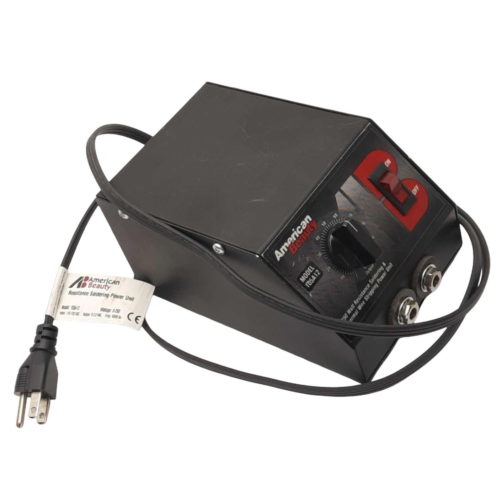 American Beauty 105A12 Soldering Power Unit, 250W, 110-120VAC In, 0-2.8VAC Out