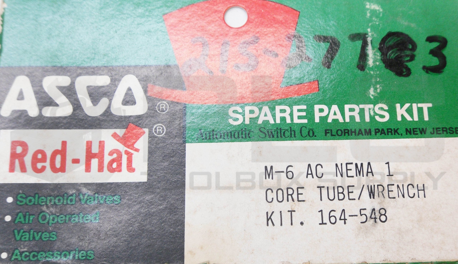 SEALED NEW ASCO 164-548 CORE/TUBE WRENCH KIT M-6 AC *READ*