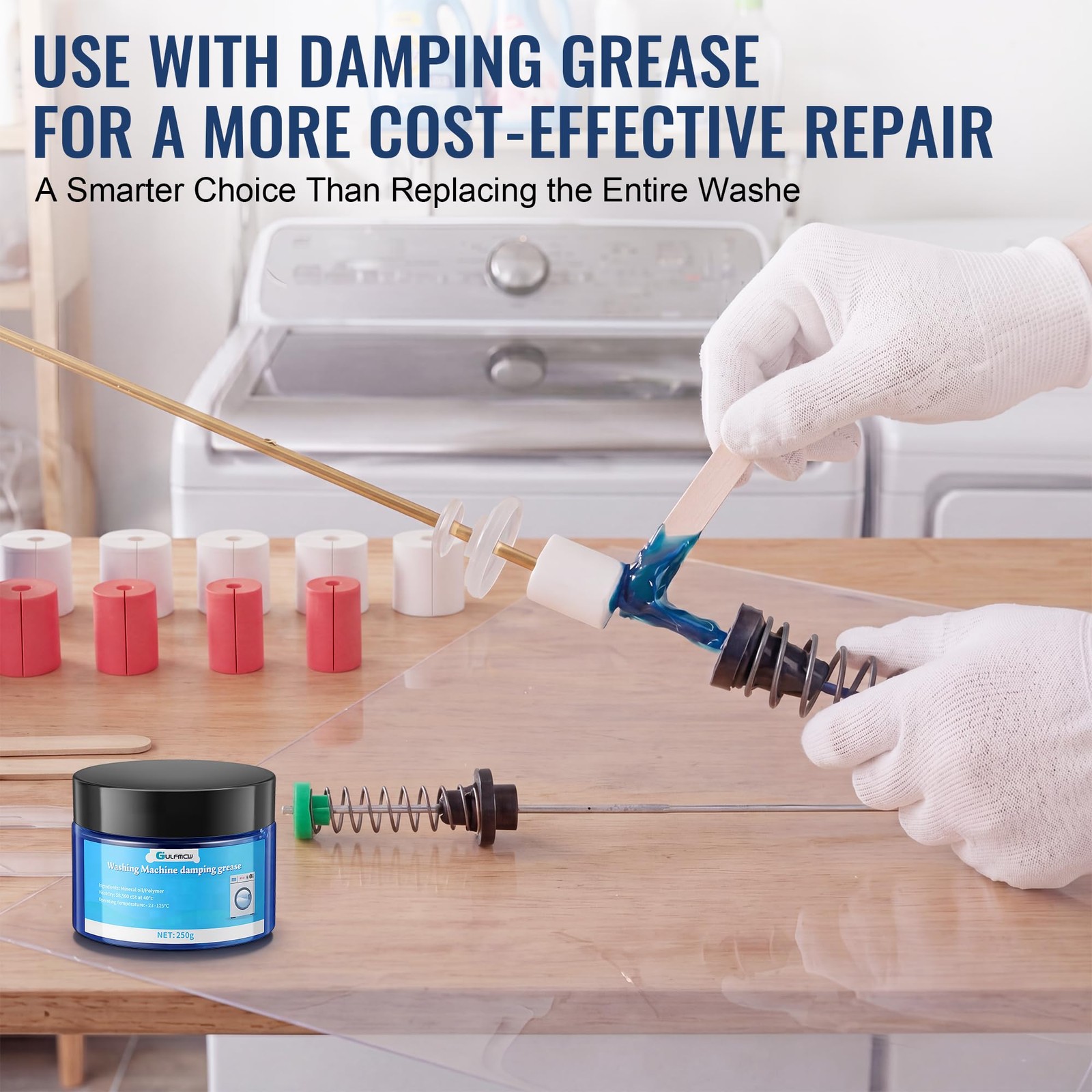 Washing Machine Damping Grease 250g Foam Inserts Vibration Noise Reduction
