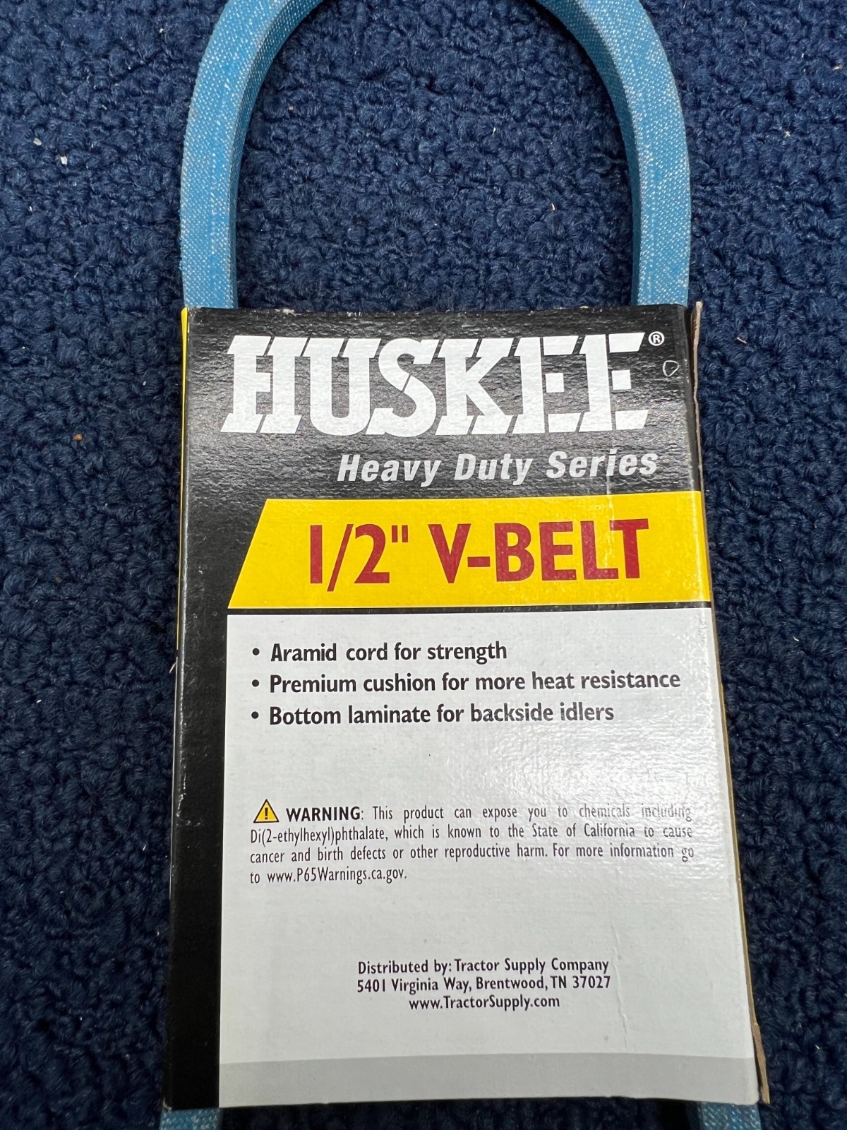 HUSKEE A26K / 4L280K 44-60684 : Heavy Duty Series 1/2″ V-Belt 1/2″ X 28″ Aramid