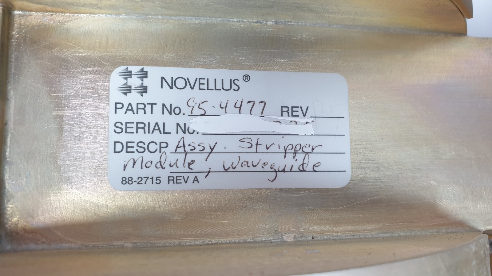 Novellus 95-4477 Stripper Module Waveguide GaSonics Aura 2000LL 200mm