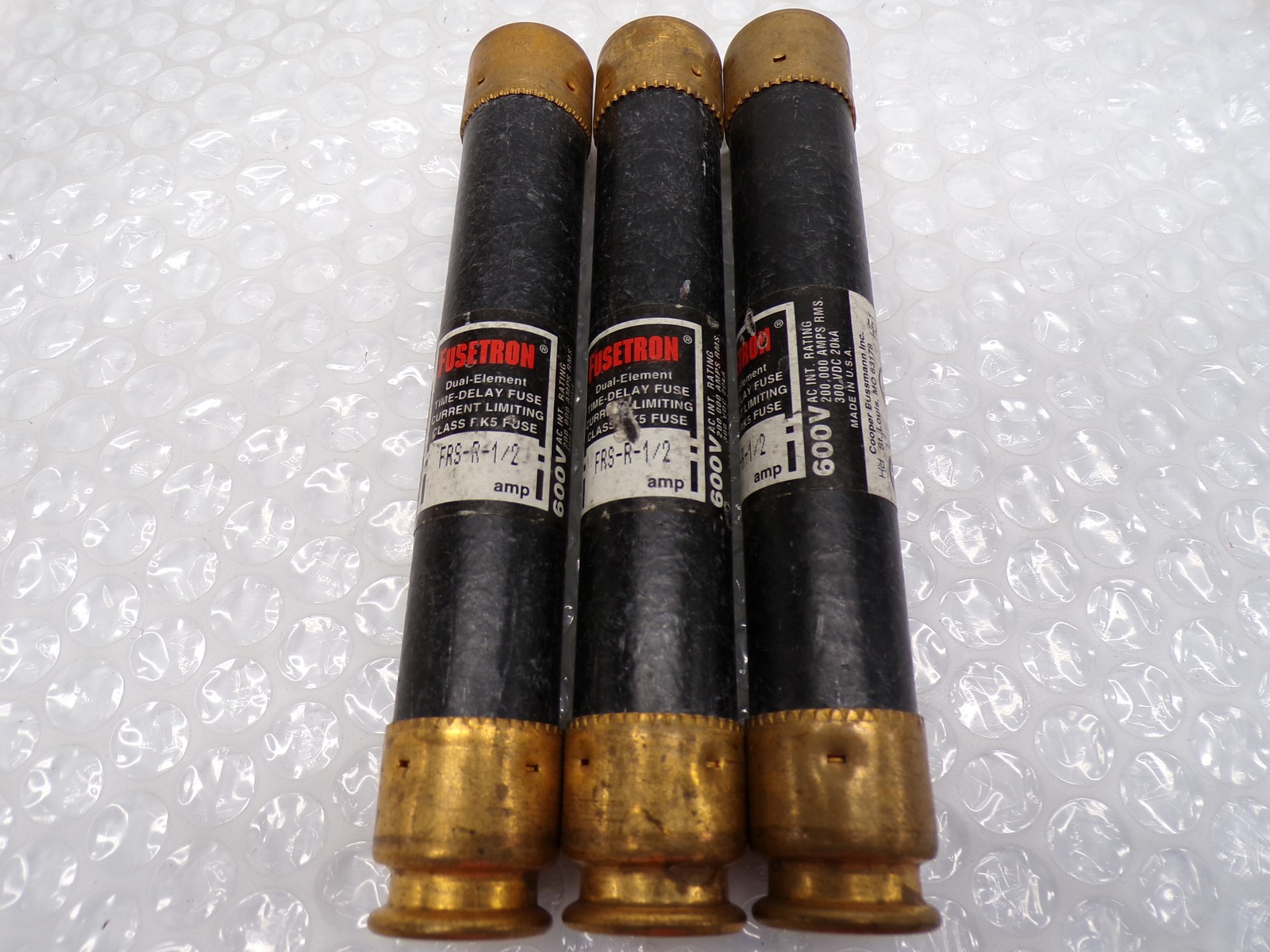 FUSETRON FRS-R-1/2 FUSE BLACK LOT OF 3 NSNP