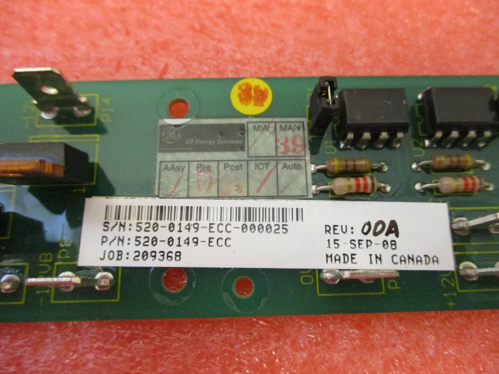 GE ENERGY SERVICES VME POWER DISTRIBUTION CIRCUIT BOARD P/N 520-0149ECC
