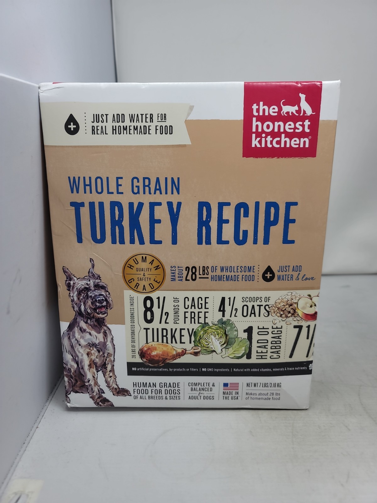 The Honest Kitchen Dehydrated Whole Grain Turkey Dog Food, 7 lb Box