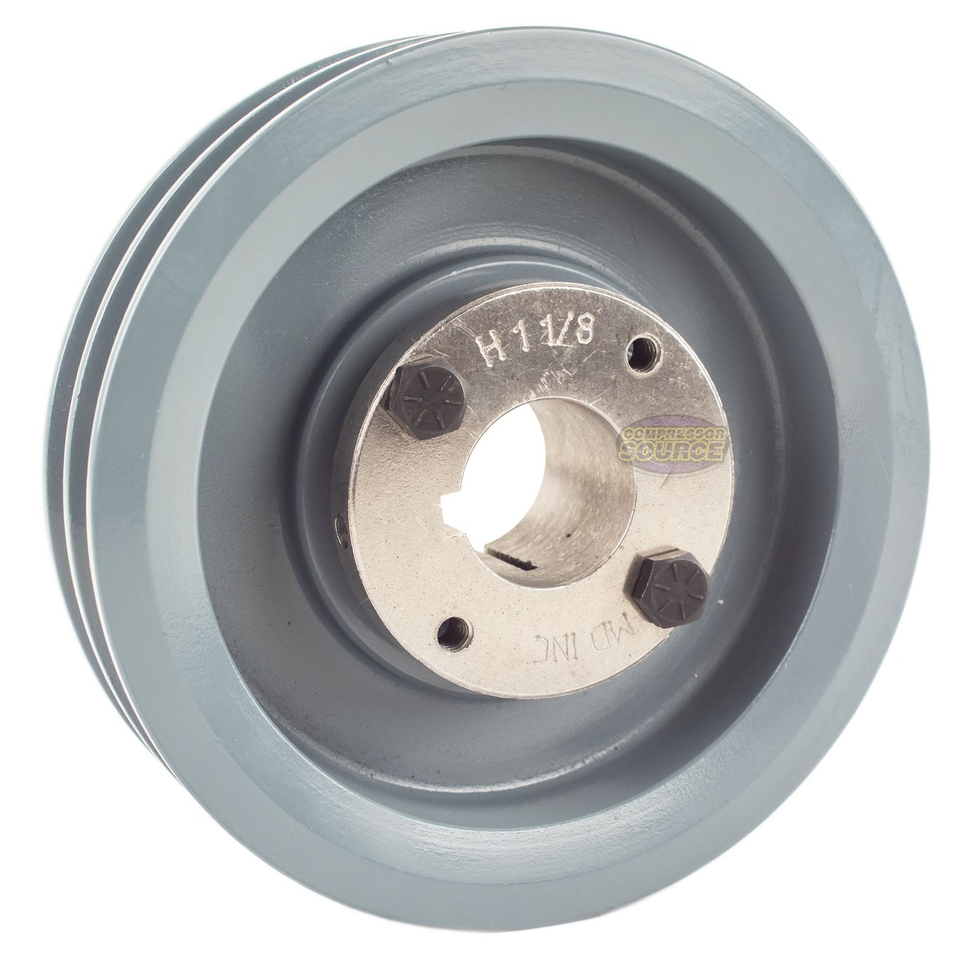 Cast Iron 5.5″ Dual Groove Pulley Belt A Section 4L with 1-1/8″ Sheave Bushing