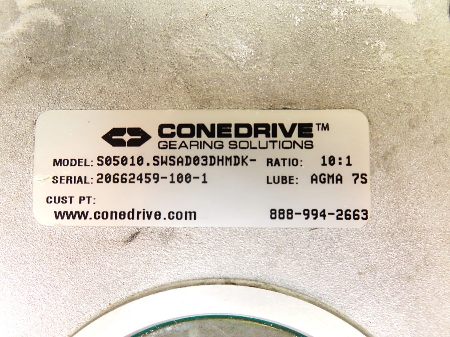 Conedrive S05010.SWSAD03DHMDK Ratio: 10:1 Gearbox