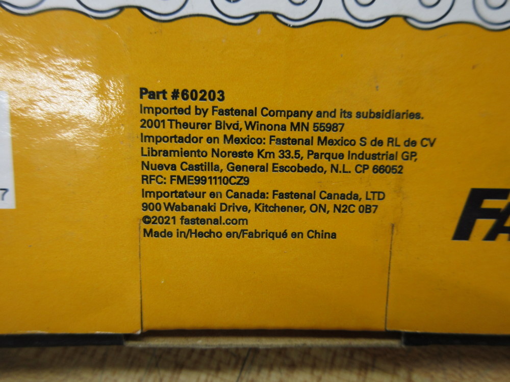 Stronghold 60203 Fastenal Roller Chain 35-1R 10′ Length 35-1R-10FT