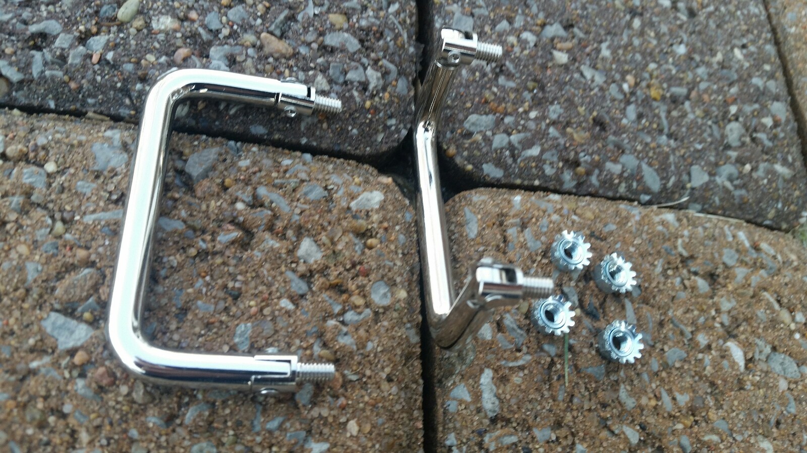 2X Handles small 2-1/4in. chrome hinged folding #SM 2ea.