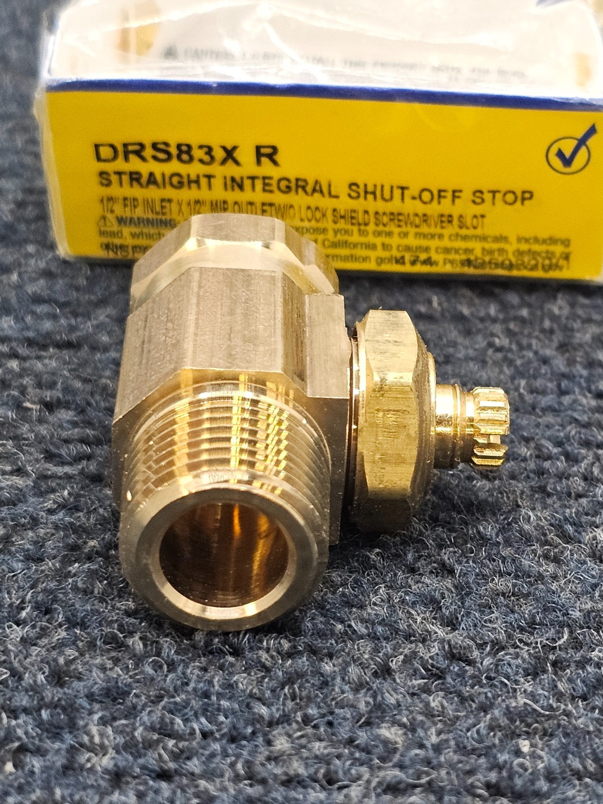 BrassCraft DRS83X R: 1/2 in. FIP x 1/2 in. MIP Integral Shut-Off Valve