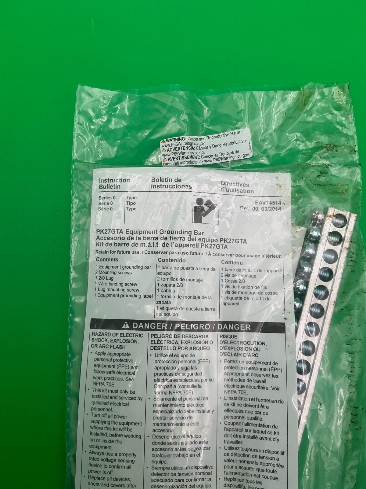 Square D PK27GTA Ground Bar Kit New