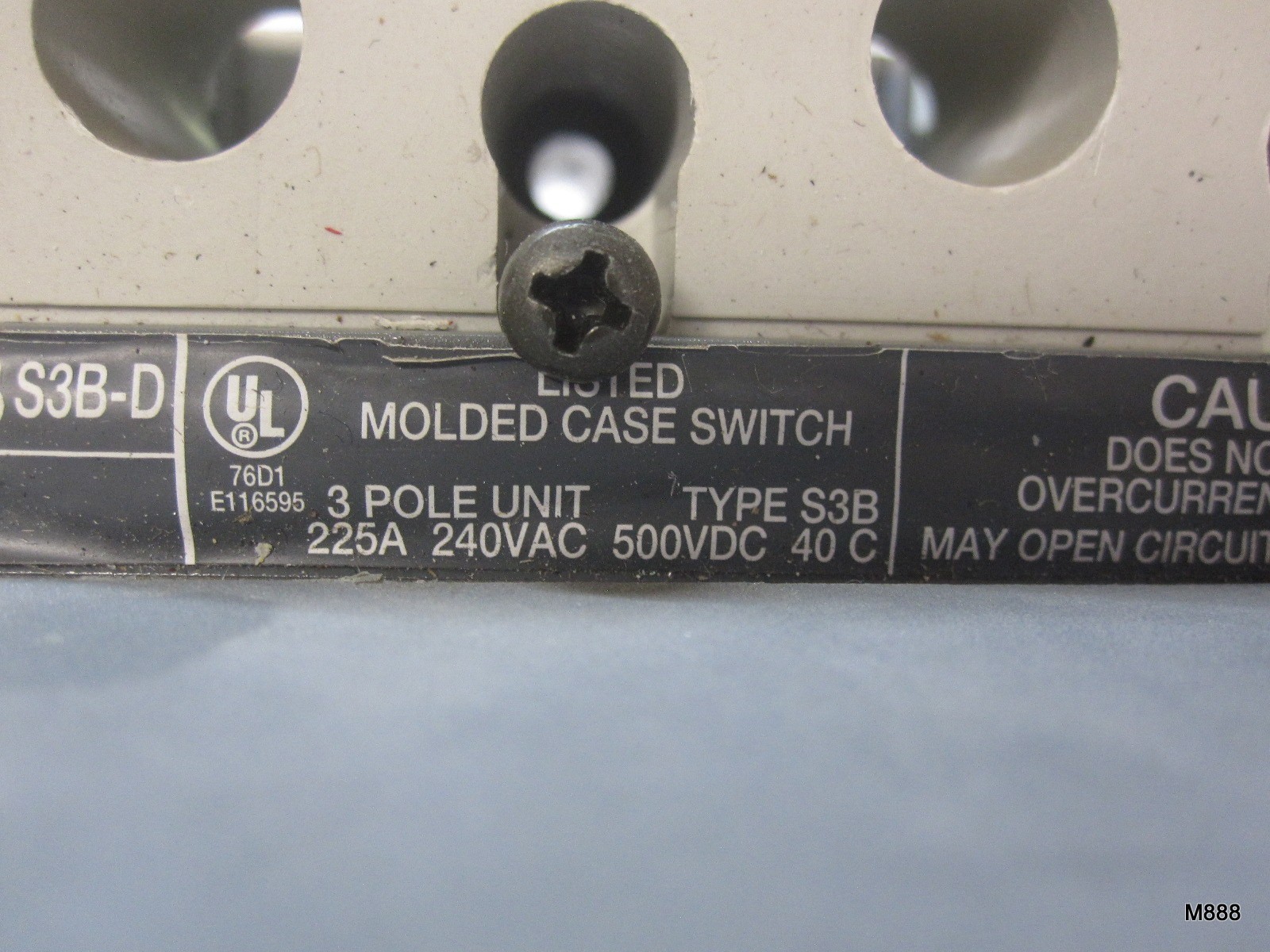 ABB | SACE S3 S3B-D | Molded 3-Pole Circuit Breaker Unit | 225A 240VAC 500VDC