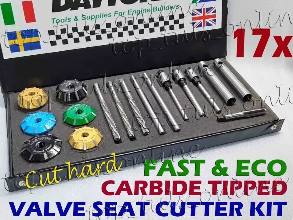 17x GM LS-3 4th Generation VALVE SEAT CUTTER KIT 3 ANGLE CUT CARBIDE TIPPED