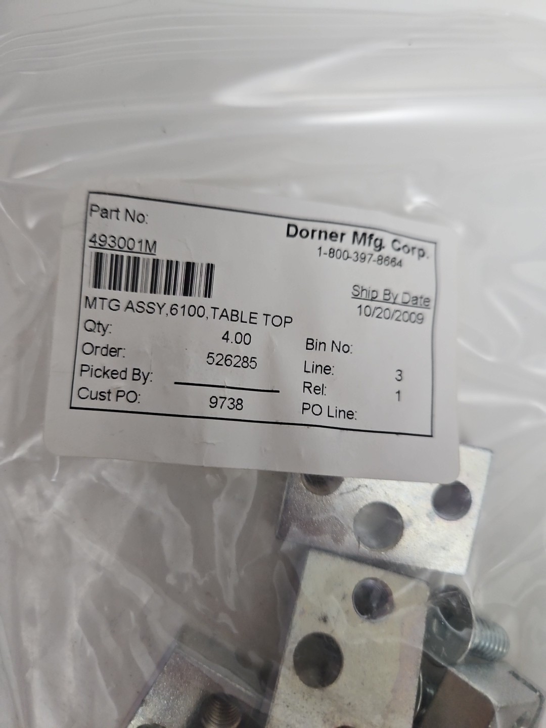Dorner 493001M MTG Assembly 6100