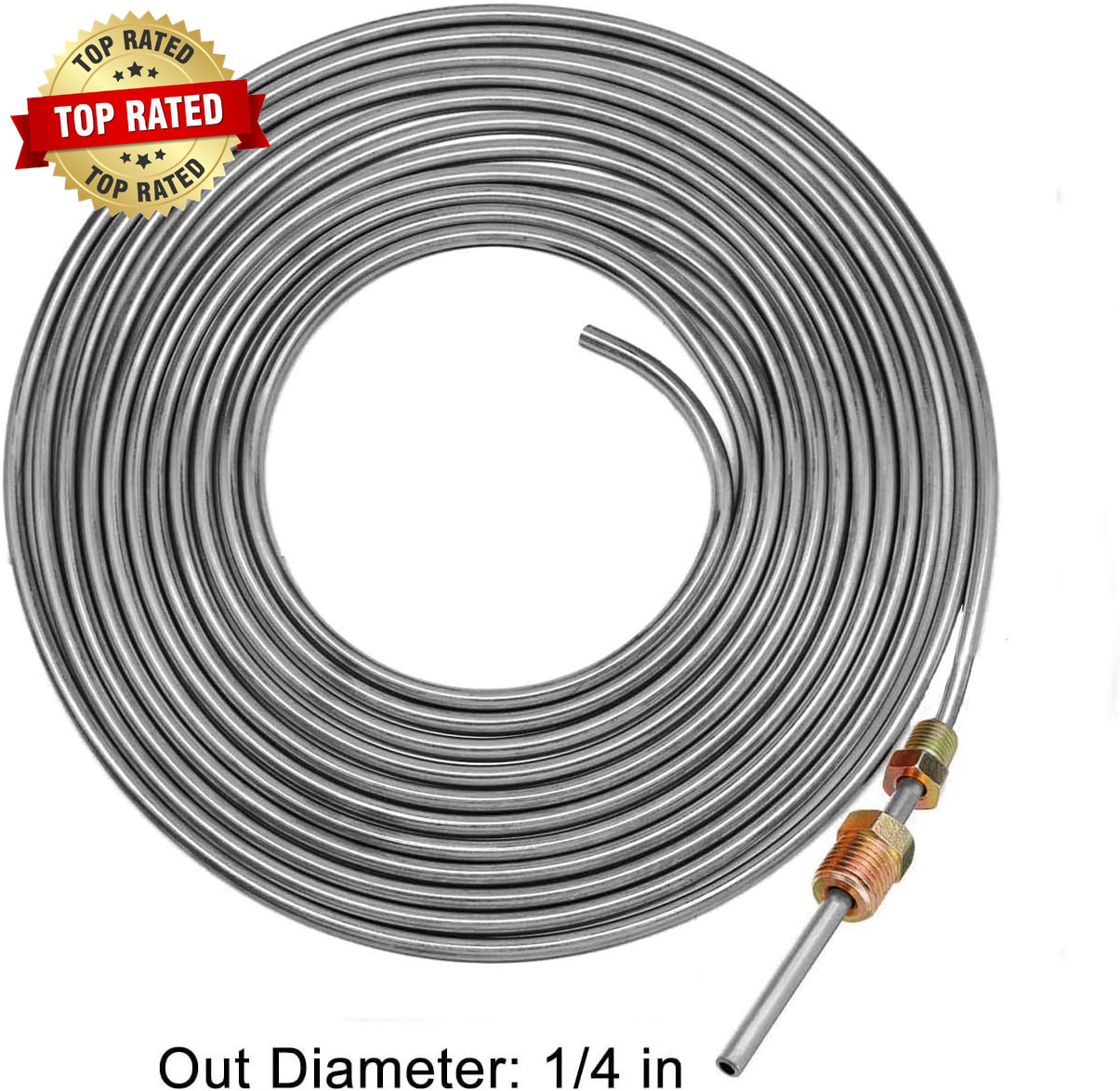Brake Line Kit 25 Ft 1/4″ – Upgraded Zinc-Coated Flexible Brake Tubing Roll with