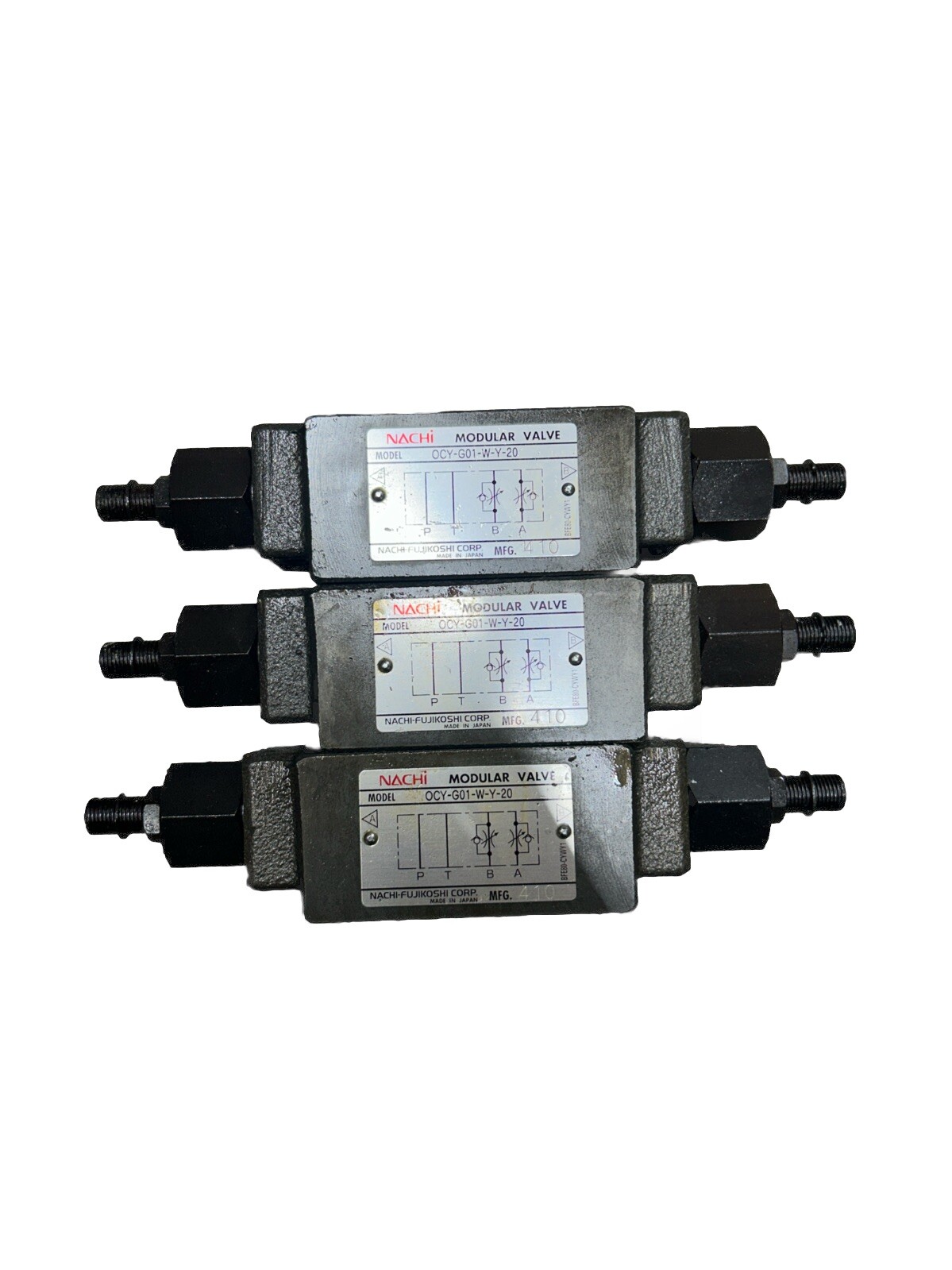 Lot Of 3 Nachi OCY-G01-W-Y-20 Modular Valve See Pics 30 Days Warranty