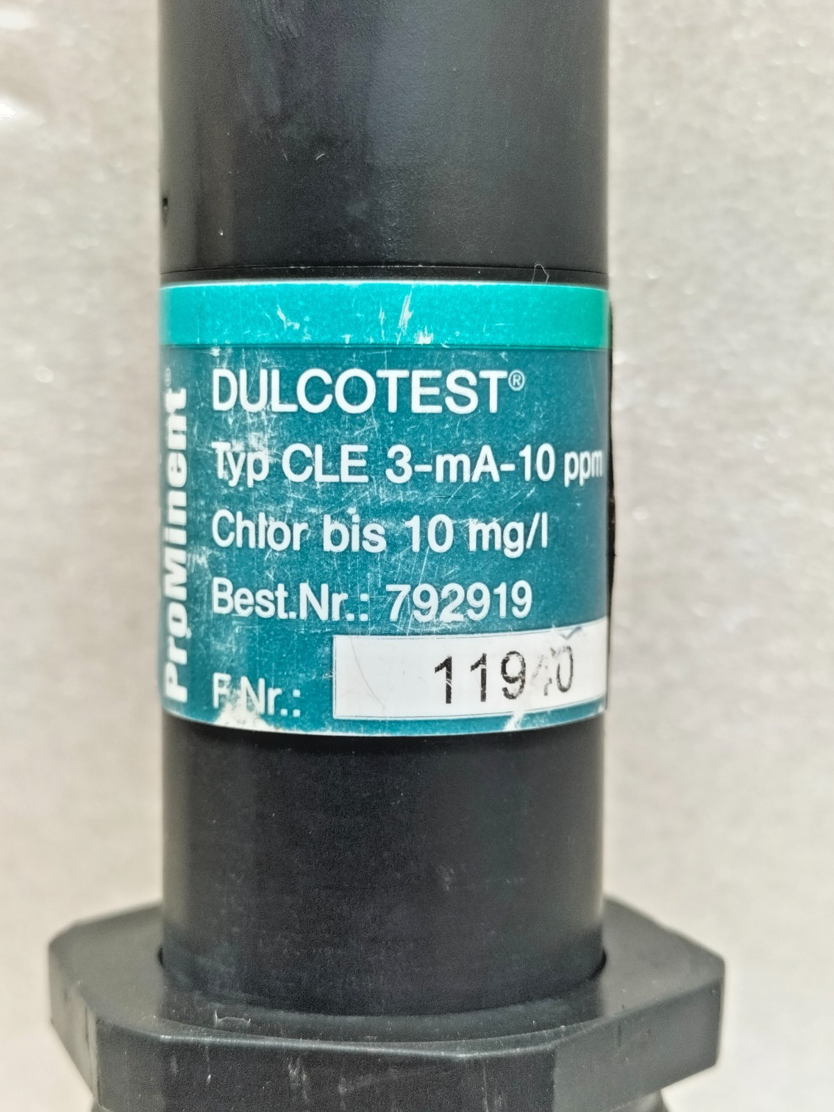 PROMINENT DULCOTEST CLE 3-mA-10 PPM CHLORINE SENSOR 792919 USED