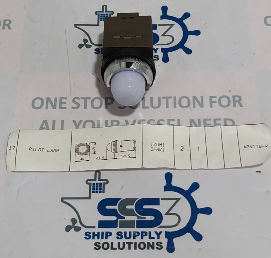 Izumi Denki Idec APN118-W Pilot Lamp Primary 100/110V 50-60 Hz Lamp 18V 2W