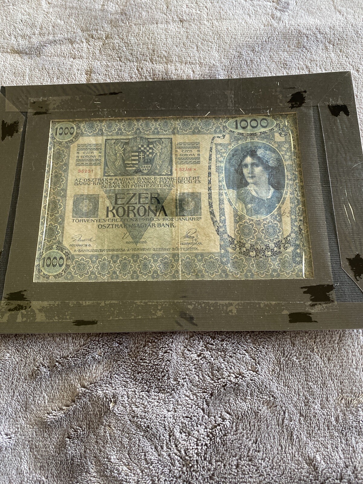 Pre WWI Currency 1000 Tausend Kronen Bank Notes Austria Hungary 1902 Good Cond!