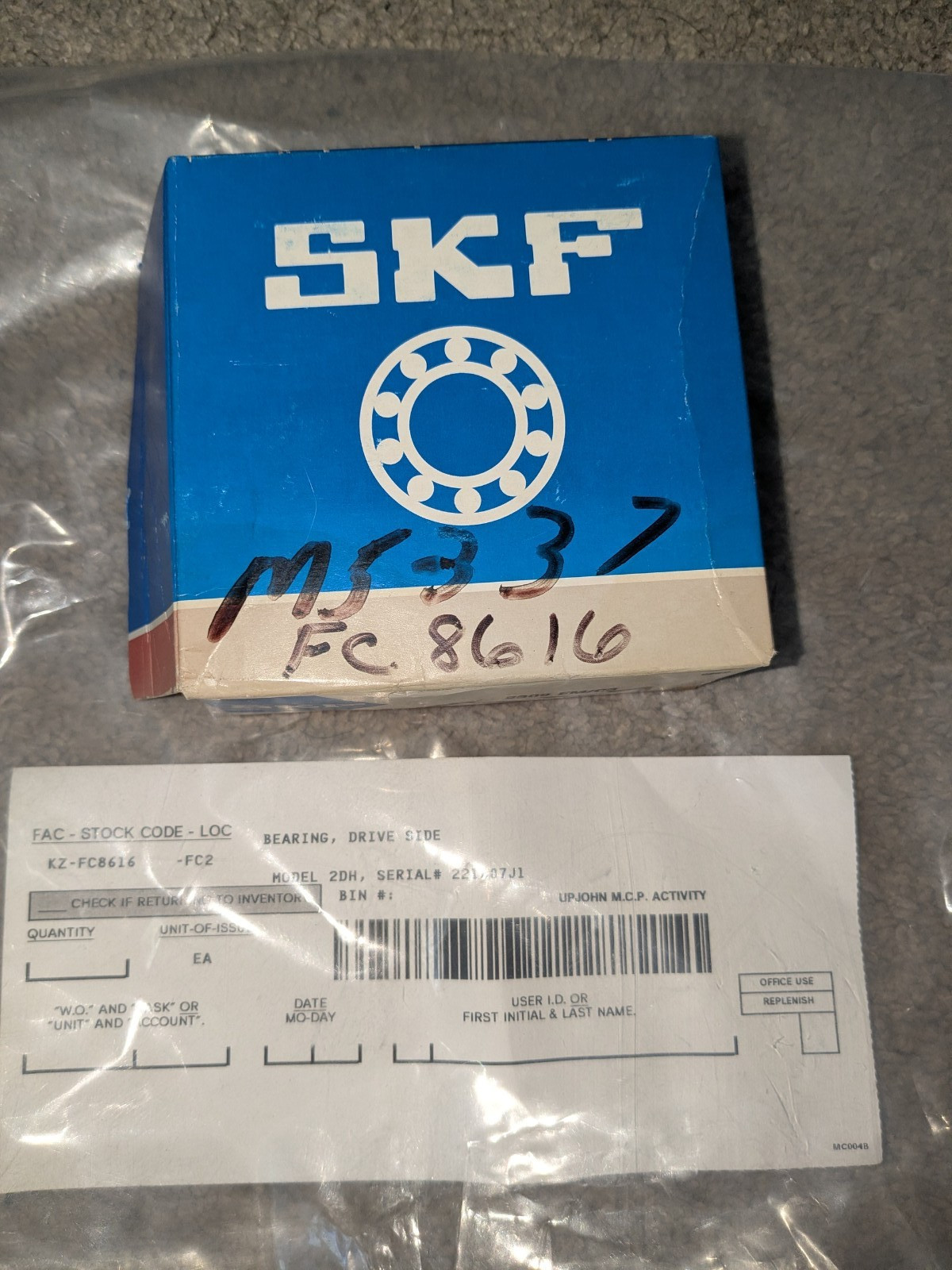 SKF 2309 EM/C3 Self-Aligning Ball Bearing 45mm Brass Cage FC8616 NOS