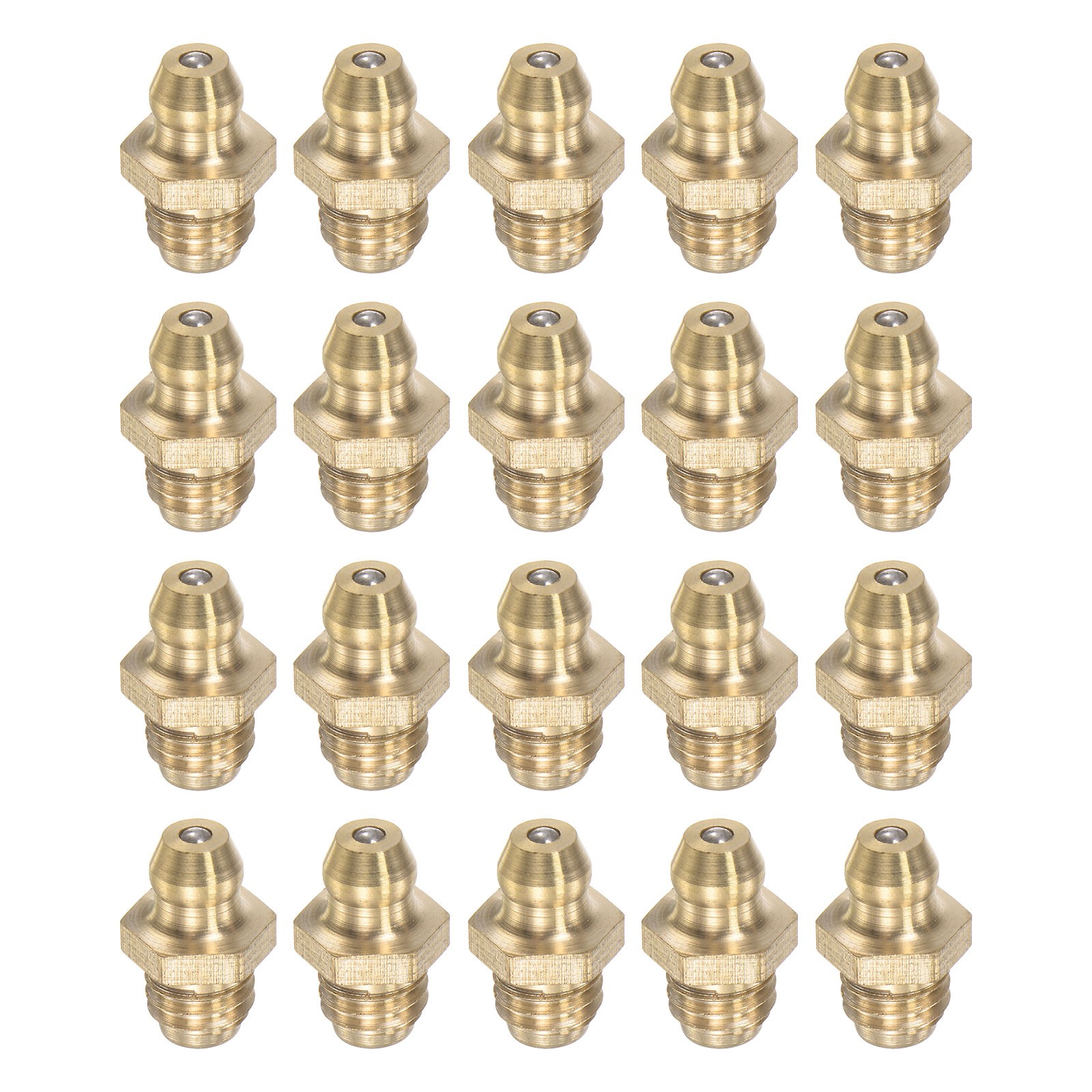 Brass Straight Hydraulic Grease Fitting Accessories M8 x 1.25mm Thread 20Pcs