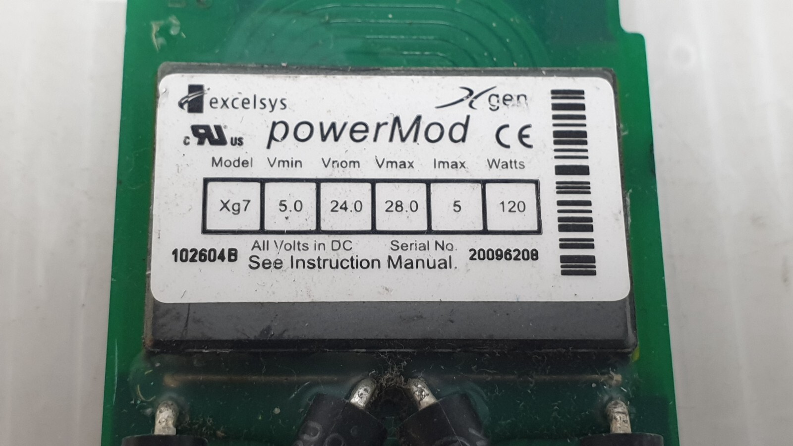 Excelsys PowerMod Xgen XG7 5.0 to 28.0 VDC, 5A, 120W 102604B